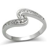 Rhodium Brass Ring with AAA Grade CZ  in Clear