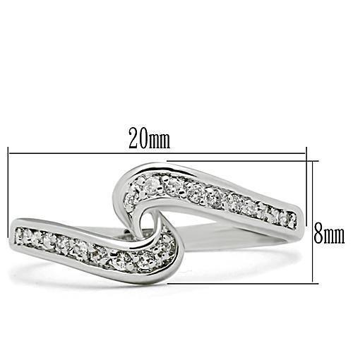 Rhodium Brass Ring with AAA Grade CZ  in Clear