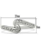Rhodium Brass Ring with AAA Grade CZ  in Clear