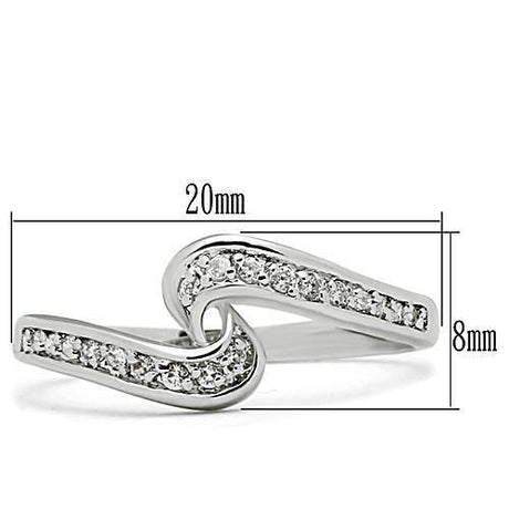 Rhodium Brass Ring with AAA Grade CZ  in Clear