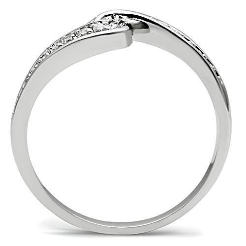 Rhodium Brass Ring with AAA Grade CZ  in Clear