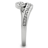 Rhodium Brass Ring with AAA Grade CZ  in Clear