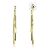 Gold Brass Earrings with Top Grade Crystal  in Clear