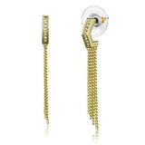 Gold Brass Earrings with Top Grade Crystal  in Clear