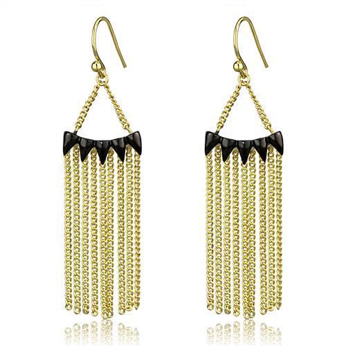 Gold+Ruthenium Brass Earrings with Top Grade Crystal  in Clear
