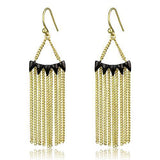 Gold+Ruthenium Brass Earrings with Top Grade Crystal  in Clear