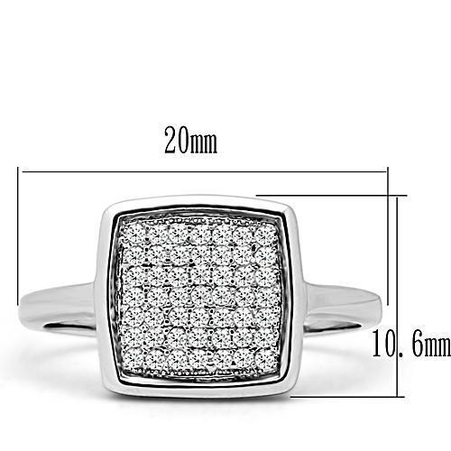 Rhodium Brass Ring with AAA Grade CZ  in Clear