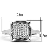 Rhodium Brass Ring with AAA Grade CZ  in Clear