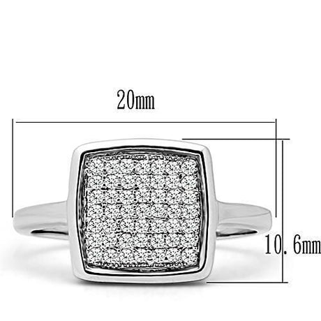 Rhodium Brass Ring with AAA Grade CZ  in Clear