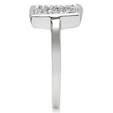 Rhodium Brass Ring with AAA Grade CZ  in Clear