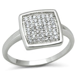 Rhodium Brass Ring with AAA Grade CZ  in Clear