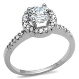 Rhodium Brass Ring with AAA Grade CZ  in Clear