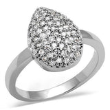 Rhodium Brass Ring with AAA Grade CZ  in Clear