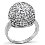 Rhodium Brass Ring with AAA Grade CZ  in Clear