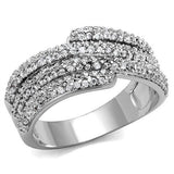 Rhodium Brass Ring with AAA Grade CZ  in Clear