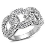 Rhodium Brass Ring with AAA Grade CZ  in Clear