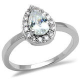 Rhodium Brass Ring with AAA Grade CZ  in Clear