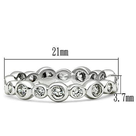 Rhodium Brass Ring with AAA Grade CZ  in Clear