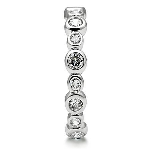 Rhodium Brass Ring with AAA Grade CZ  in Clear