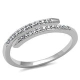 Rhodium Brass Ring with AAA Grade CZ  in Clear