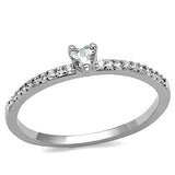 Rhodium Brass Ring with AAA Grade CZ  in Clear