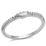Rhodium Brass Ring with AAA Grade CZ  in Clear