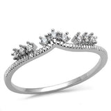 Rhodium Brass Ring with AAA Grade CZ  in Clear