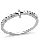 Rhodium Brass Ring with AAA Grade CZ  in Clear
