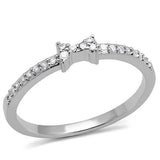Rhodium Brass Ring with AAA Grade CZ  in Clear