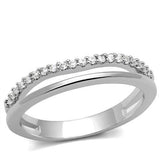 Rhodium Brass Ring with AAA Grade CZ  in Clear