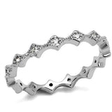 Rhodium Brass Ring with AAA Grade CZ  in Clear