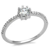 Rhodium Brass Ring with AAA Grade CZ  in Clear