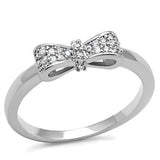 Rhodium Brass Ring with AAA Grade CZ  in Clear
