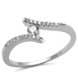 Rhodium Brass Ring with AAA Grade CZ  in Clear