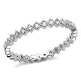 Rhodium Brass Ring with AAA Grade CZ  in Clear