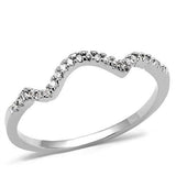 Rhodium Brass Ring with AAA Grade CZ  in Clear