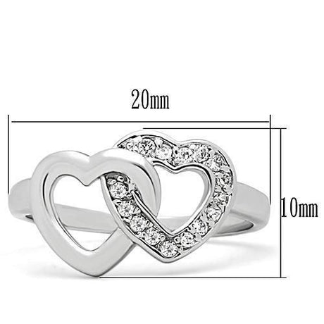 Rhodium Brass Ring with AAA Grade CZ  in Clear