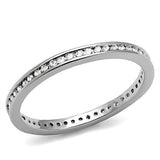 Rhodium Brass Ring with AAA Grade CZ  in Clear