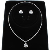 Rhodium Brass Jewelry Sets with AAA Grade CZ  in Clear