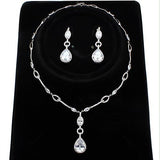 Rhodium Brass Jewelry Sets with AAA Grade CZ  in Clear