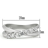 Rhodium Brass Ring with AAA Grade CZ  in Clear