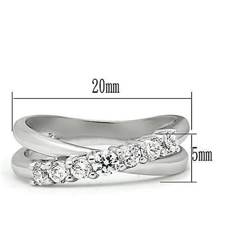 Rhodium Brass Ring with AAA Grade CZ  in Clear