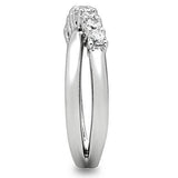Rhodium Brass Ring with AAA Grade CZ  in Clear