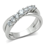 Rhodium Brass Ring with AAA Grade CZ  in Clear