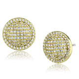 Gold Brass Earrings with AAA Grade CZ  in Clear