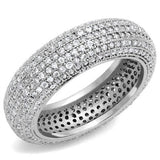 Rhodium Brass Ring with AAA Grade CZ  in Clear