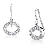 Rhodium Brass Earrings with AAA Grade CZ  in Clear
