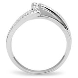 Rhodium Brass Ring with AAA Grade CZ  in Clear