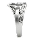 Rhodium Brass Ring with AAA Grade CZ  in Clear