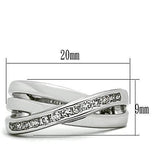 Rhodium Brass Ring with AAA Grade CZ  in Clear
